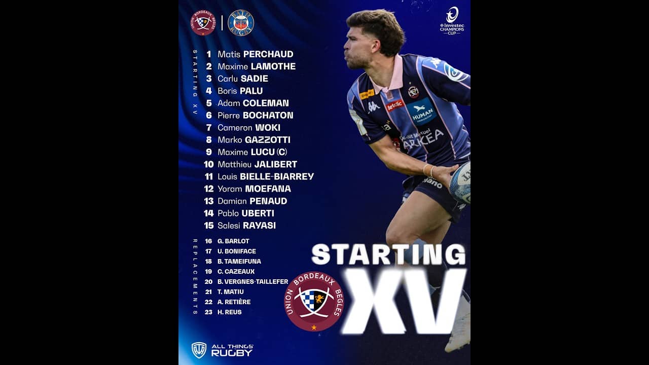 BORDEAUX TEAM NEWS vs Bath