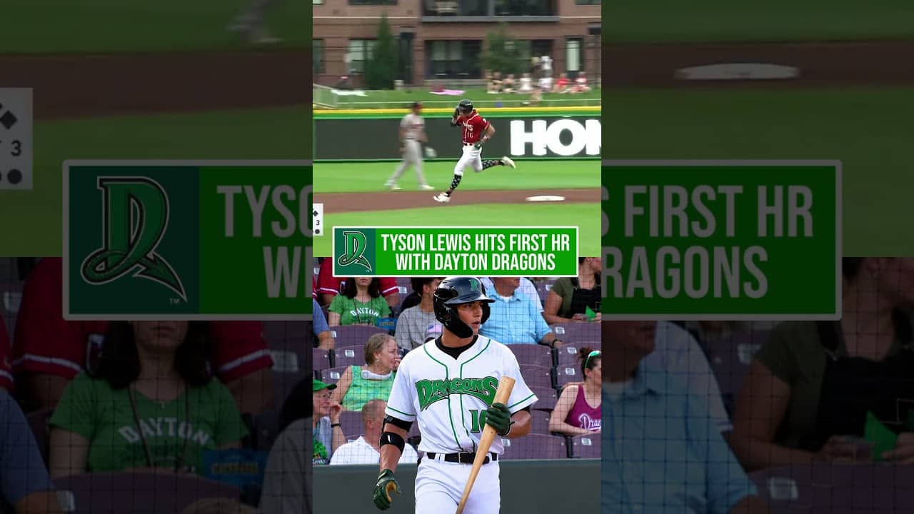 Tyson Lewis Hits First Home Run with Dayton Dragons! #reds