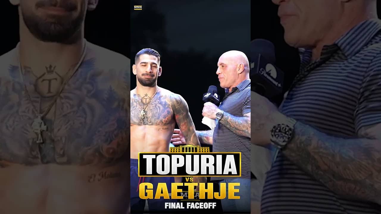 INTENSE Ilia Topuria vs. Justin Gaethje FINAL FACEOFF | UFC White House | MMA Fighting