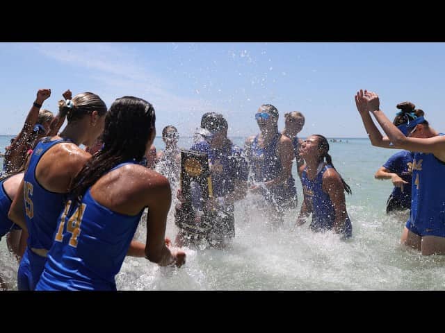 UCLA match point, celebration at 2026 NCAA beach volleyball championship