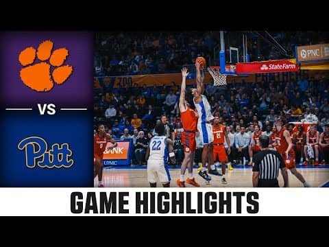 Clemson vs. Pitt Game Highlights | 2025-26 ACC Men's Basketball