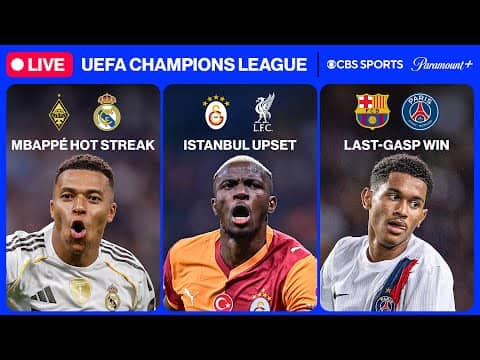 UEFA Champions League 24/7 🔥 | UCL MD2: Real Madrid, PSG & MORE | Thursday 10/9 | CBS Sports Golazo