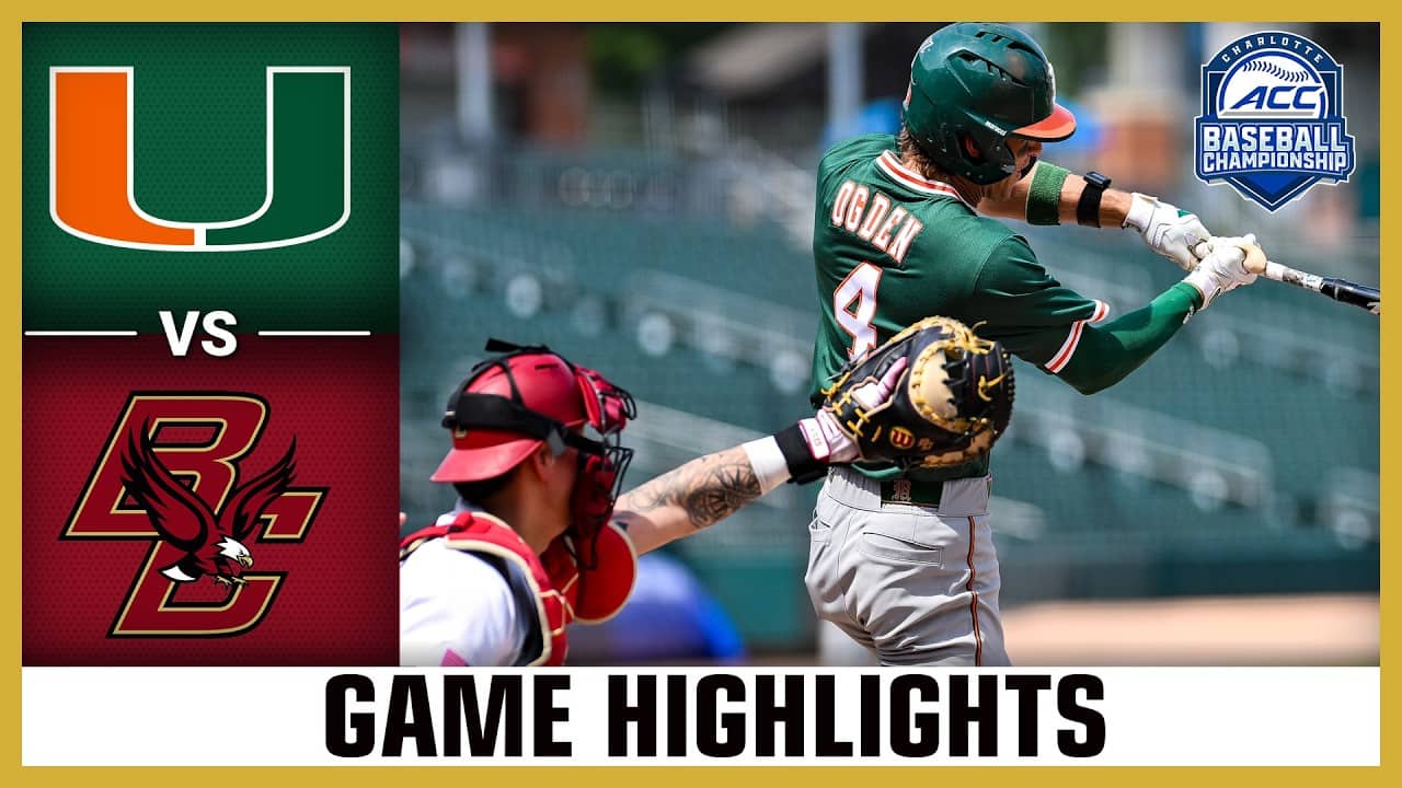 Miami vs. Boston College Game Highlights | 2026 ACC Baseball Championship