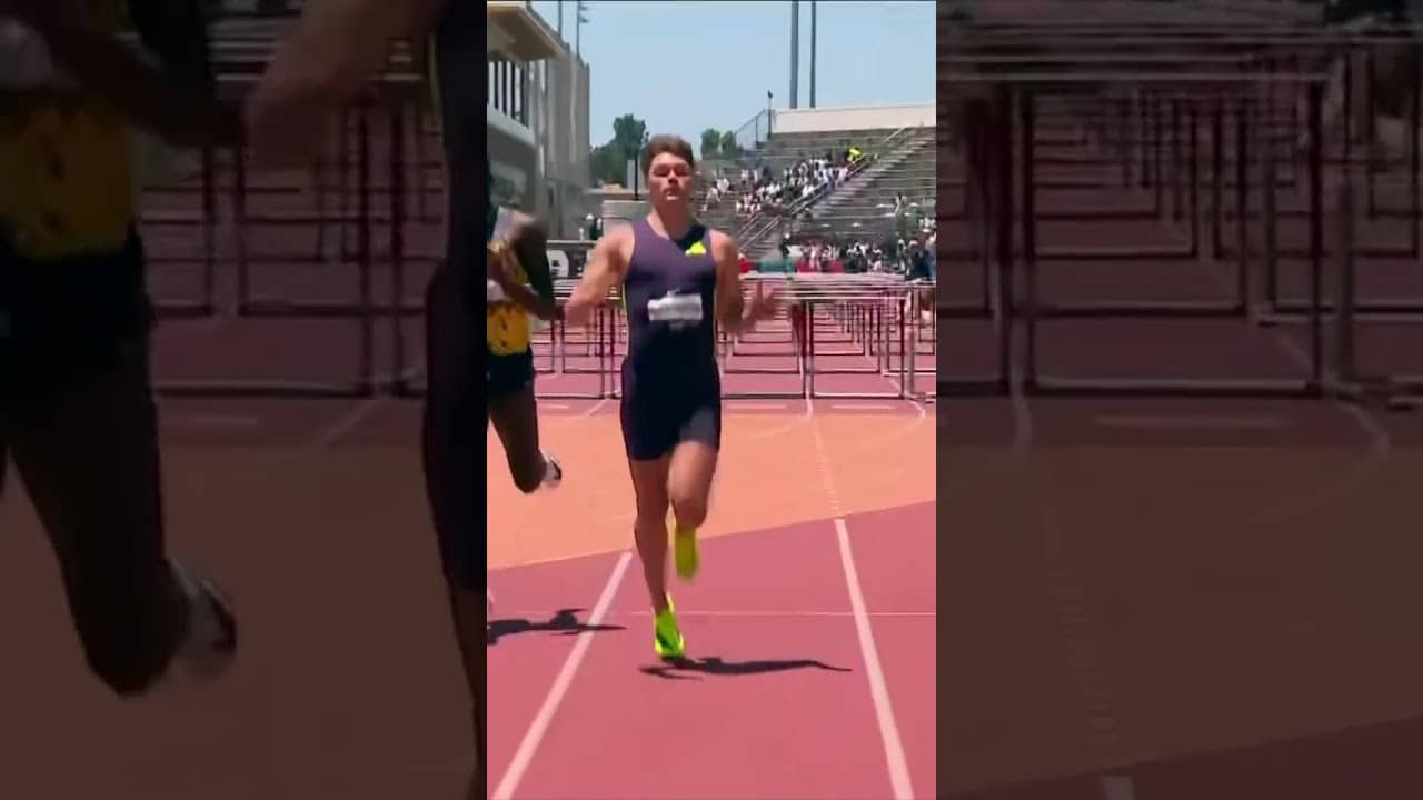 UNDER 13 SECONDS 🔥 Jamal Britt clocks a PB 12.99 in men’s 110m hurdles in Los Angeles