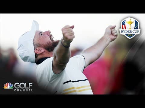 Shane Lowry nails clutch putt to retain Ryder Cup for European team on final day | Golf Channel