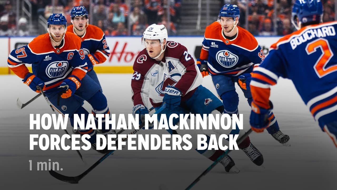 How Nathan MacKinnon Forces Defenders Back