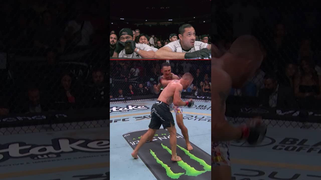 Max Holloway's Teams Reaction To His Iconic KO Over Gaethje 😱 #ufc329