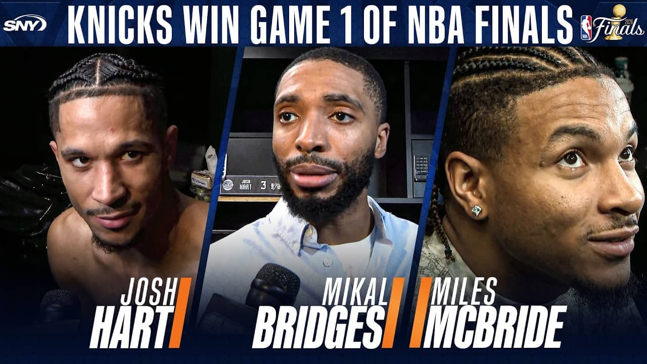 Josh Hart, Mikal Bridges and Miles McBride on win vs. Spurs in Game 1 of NBA Finals