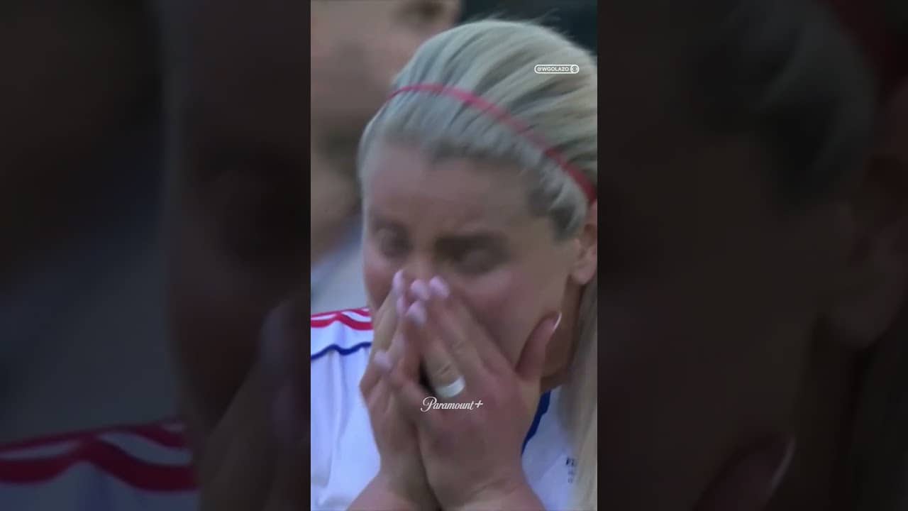 An emotional Lindsey Heaps after her final #UWCL match 💔