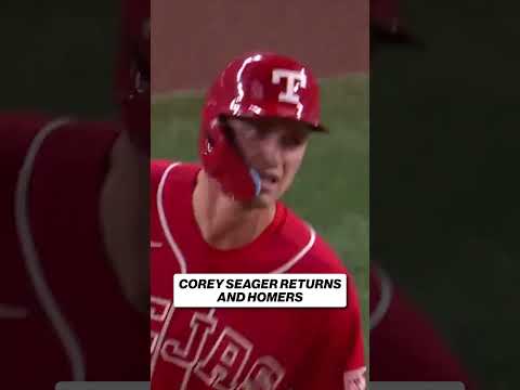 Corey Seager is back and barrels a 2-run homer! 💥 #coreyseager #rangers #mlb #homerun