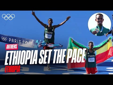 Ethiopia Set an Olympic Record🥇🏃‍♂️ | Best of Ethiopia at #paris2024 | Anthems