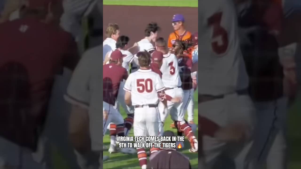 What a way to end the game and clinch the series 🤯 #virginiatech #hokies #collegebaseball #spospot