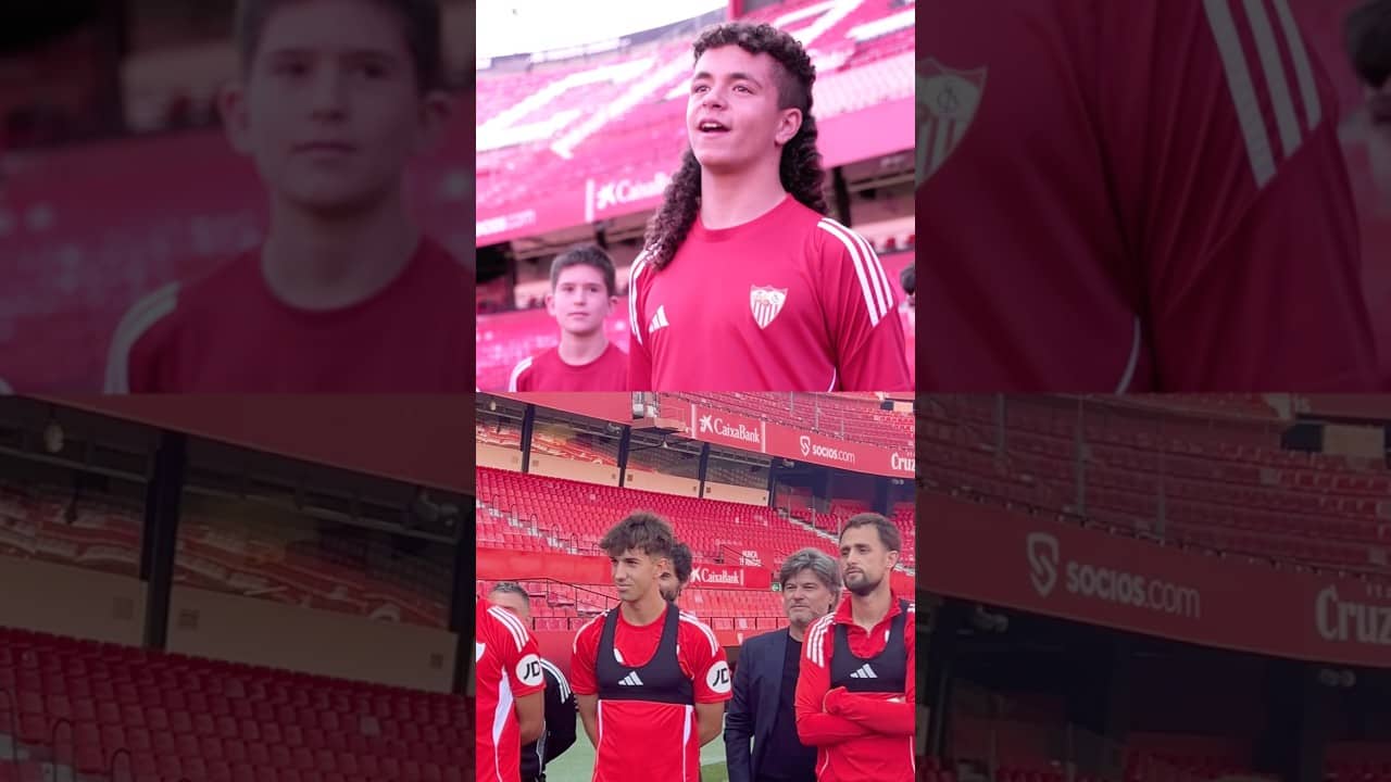 🗣️ Motivadora sorpresa de los capitanes de la Cantera al Primer Equipo 🫵🏽😍 #sevillafc #futbol