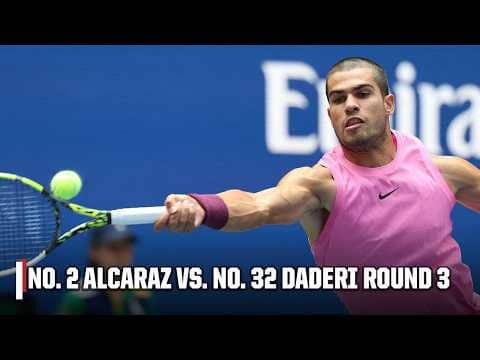 BUZZ CUT MAGIC 🪄 No. 2 Carlos Alcaraz vs. No. 32 Luciano Darderi | Round 3 Highlights | 2025 US Open