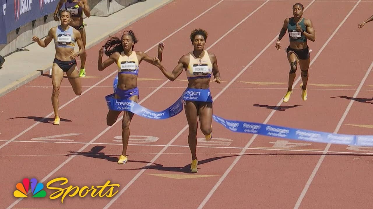 Anna Cockrell and Dalilah Muhammad battle in women's 400m hurdles at LA Grand Prix | NBC Sports
