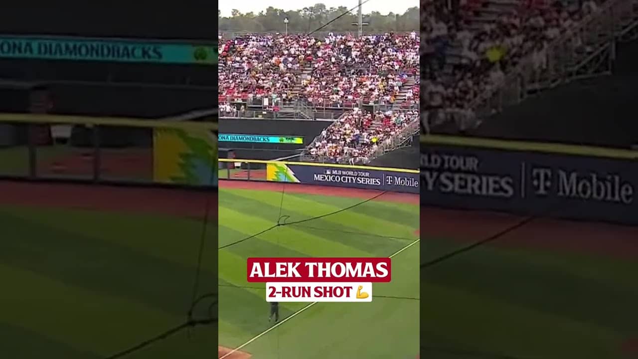 Alek Thomas socks the first homer of the 2026 MLB #MexicoCitySeries 🇲🇽