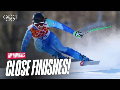 The Closest Finishes in Olympic Alpine Skiing History🎿 | Top Moments