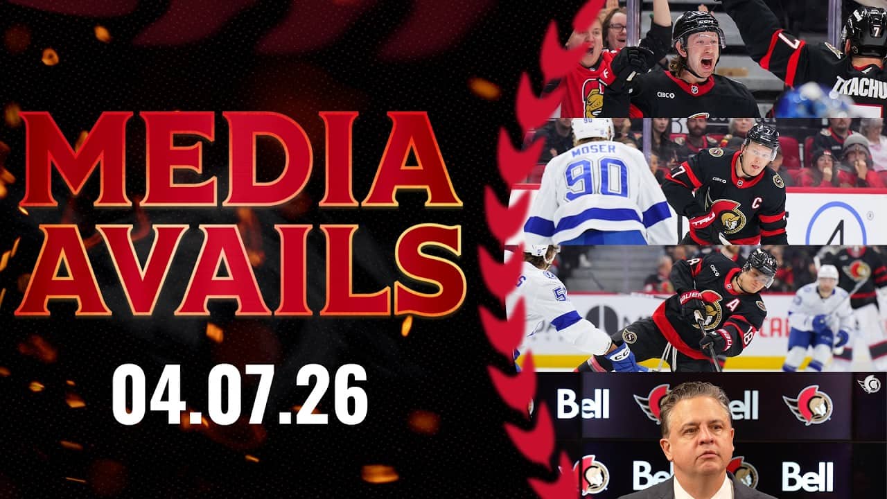 Brady Tkachuk, Jake Sanderson, Tim Stützle, Travis Green Postgame Media vs TBL