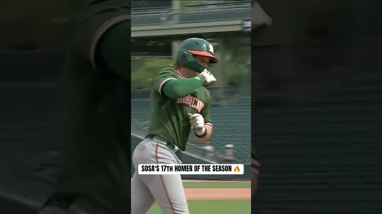 Hitting a homer in front of the fam at the ACC Tournament 🙌🔥 #miamihurricanes #collegebaseball