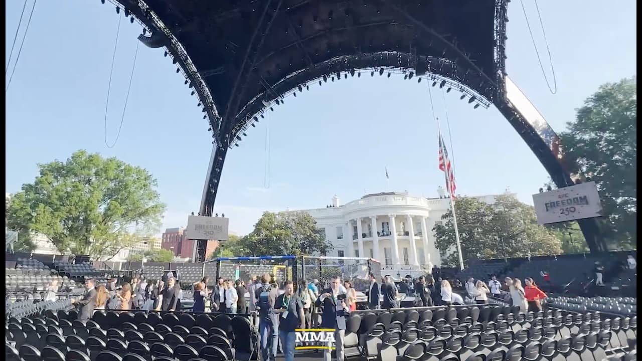 UFC White House FIRST LOOK | Tour Of South Lawn, Octagon Setup, More | MMA Fighting