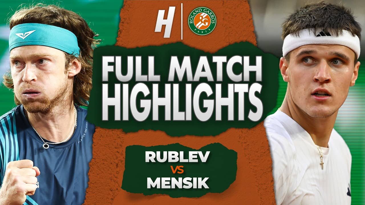 Andrey Rublev vs Jakub Mensik - FULL Match Highlights | Round 4 | Roland Garros 2026