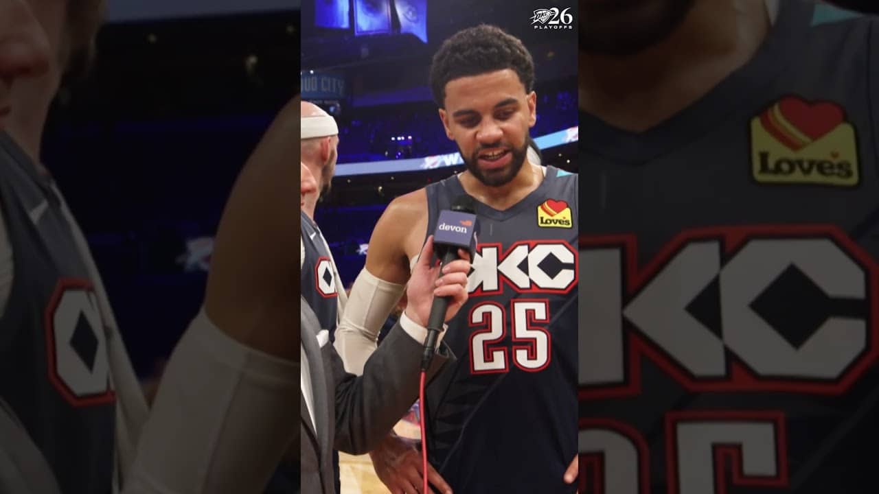 It took everyone 🤝 Ajay Mitchell and Nick Gallo post game 🎙️