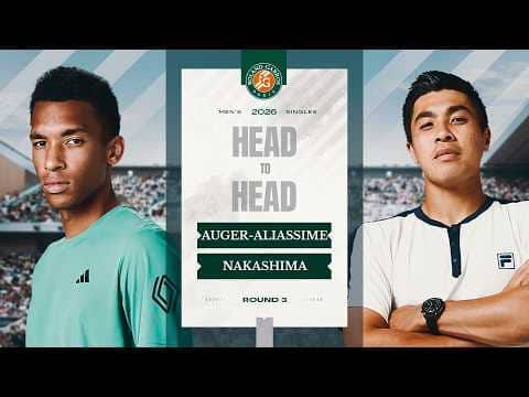 Auger-Alliassime vs Nakashima Round 3 Head to Head | Roland-Garros 2026