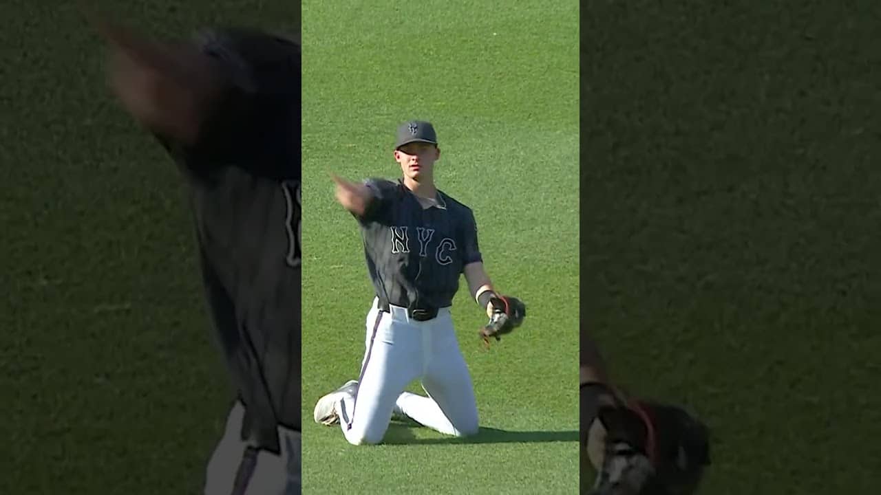 Carson Benge with the diving catch! 😤