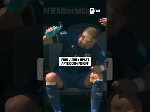 Edin Džeko appeared to be displeased after being subbed off in 64th minute