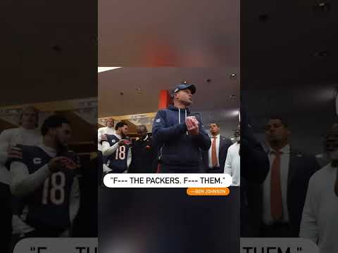 Ben Johnson was fired up after beating the Packers 😅 (via @ChicagoBears/TT)