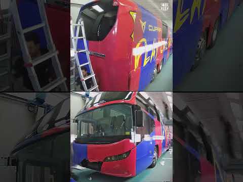 Turning a bus into a statement @Spotify @EdSheeran ▶️ #fcbarcelona #shorts #elclásico