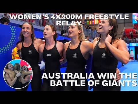 Australia vs USA Women's 4x200m Freestyle Relay – Intense Battle! 🇦🇺🇺🇸