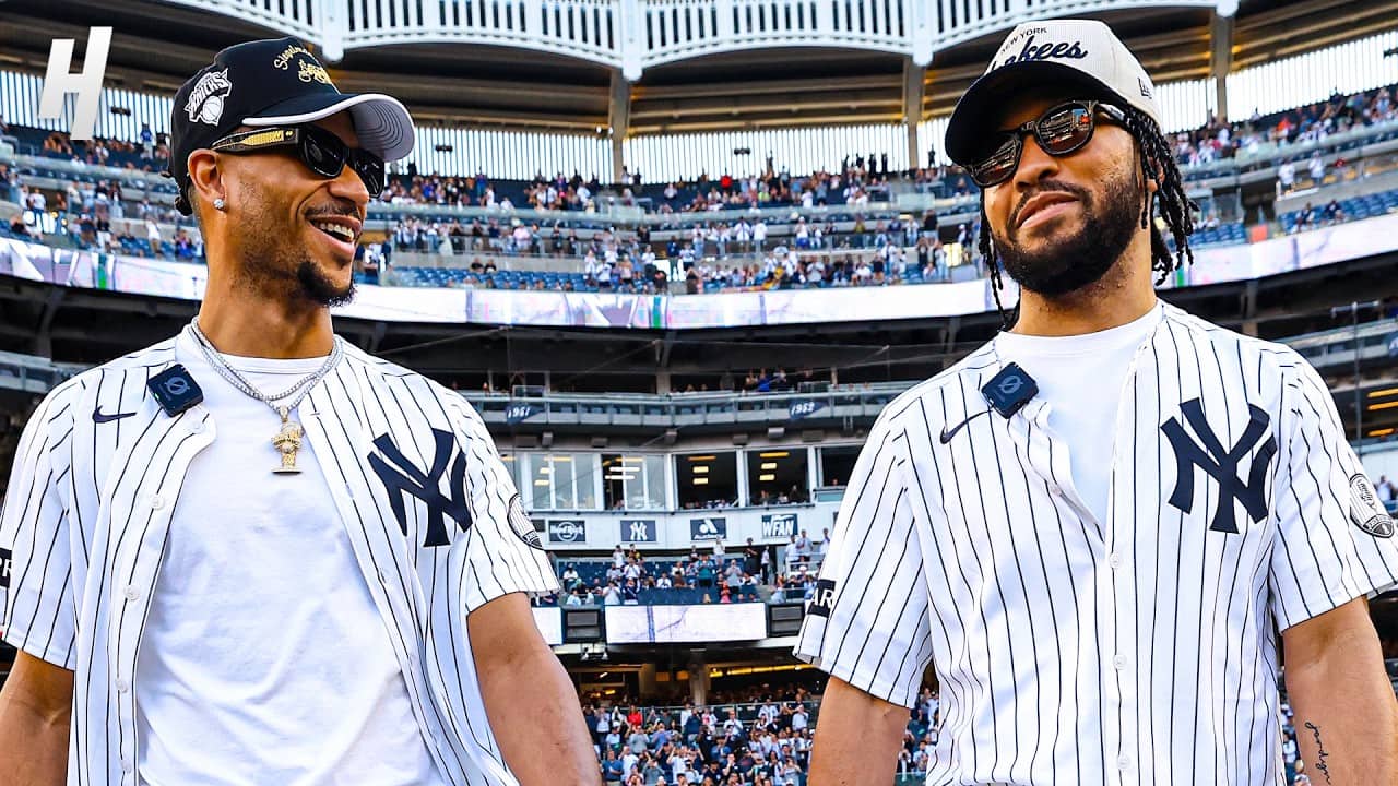 Jalen Brunson & Josh Hart Throw Out the FIRST PITCH at Yankee Stadium ⚾