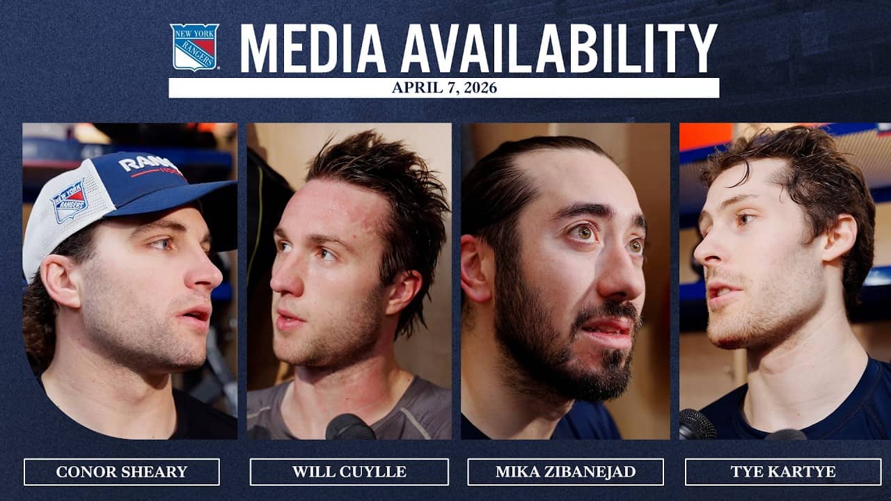 NYR Practice: Conor Sheary, Will Cuylle, Mika Zibanejad & Tye Kartye Media Availability|Apr. 7, 2026