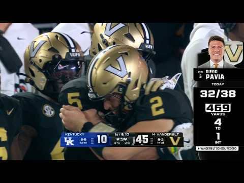 Diego Pavia gets STANDING OVATION after setting Vanderbilt record for passing yards | ESPN CFB