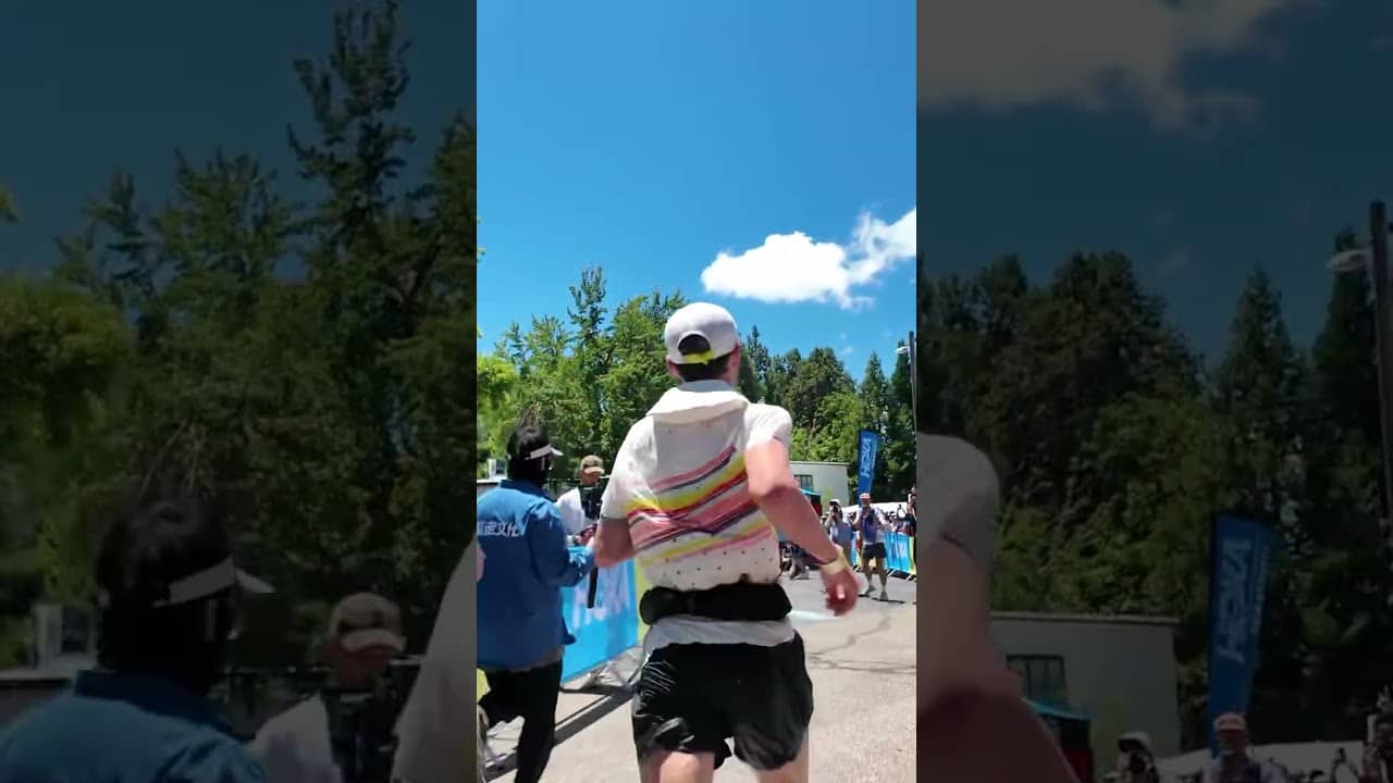 Hans Troyer running M1 through Foresthill at Western States