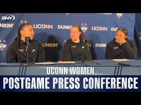Azzi Fudd, Ashlynn Shade, and Sarah Strong talk UConn's 94-44 win over Creighton