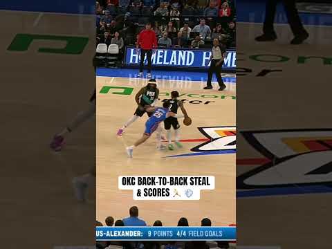 OKC with the quick hands on defense for back-to-back steal and scores 🪣