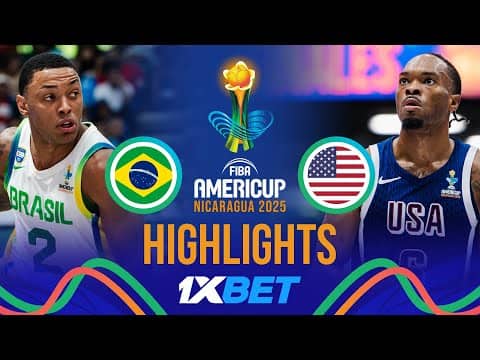 Brazil 🇧🇷 vs USA 🇺🇸 | 1XBET Highlights | FIBA AmeriCup 2025