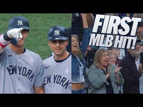 Yankees' Spencer Jones gets his first MLB hit & RBI with his family in the stands 🩷 | MLB Highlights
