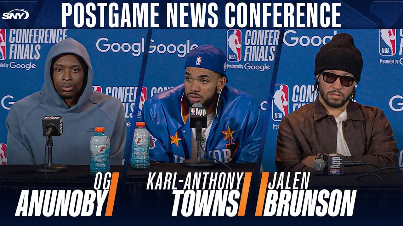 OG Anunoby, Karl-Anthony Towns and Jalen Brunson talk Knicks mindset after Game 3 win over Cavs