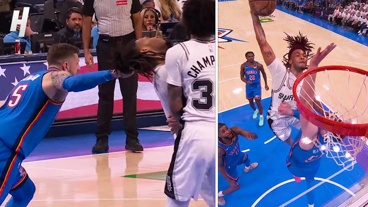 Isaiah Hartenstein PULLS Stephon Castle’s HAIR After Getting DUNKED ON 😱