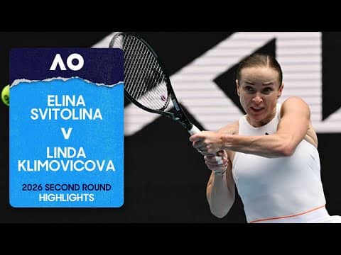 Elina Svitolina v Linda Klimovicova Highlights | Australian Open 2026 Second Round