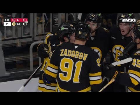 Fraser Minten scores a goal against the New Jersey Devils