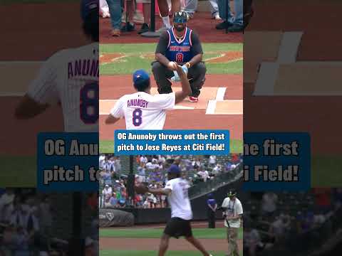 OG Anunoby throws out first pitch at Citi Field! ⚾