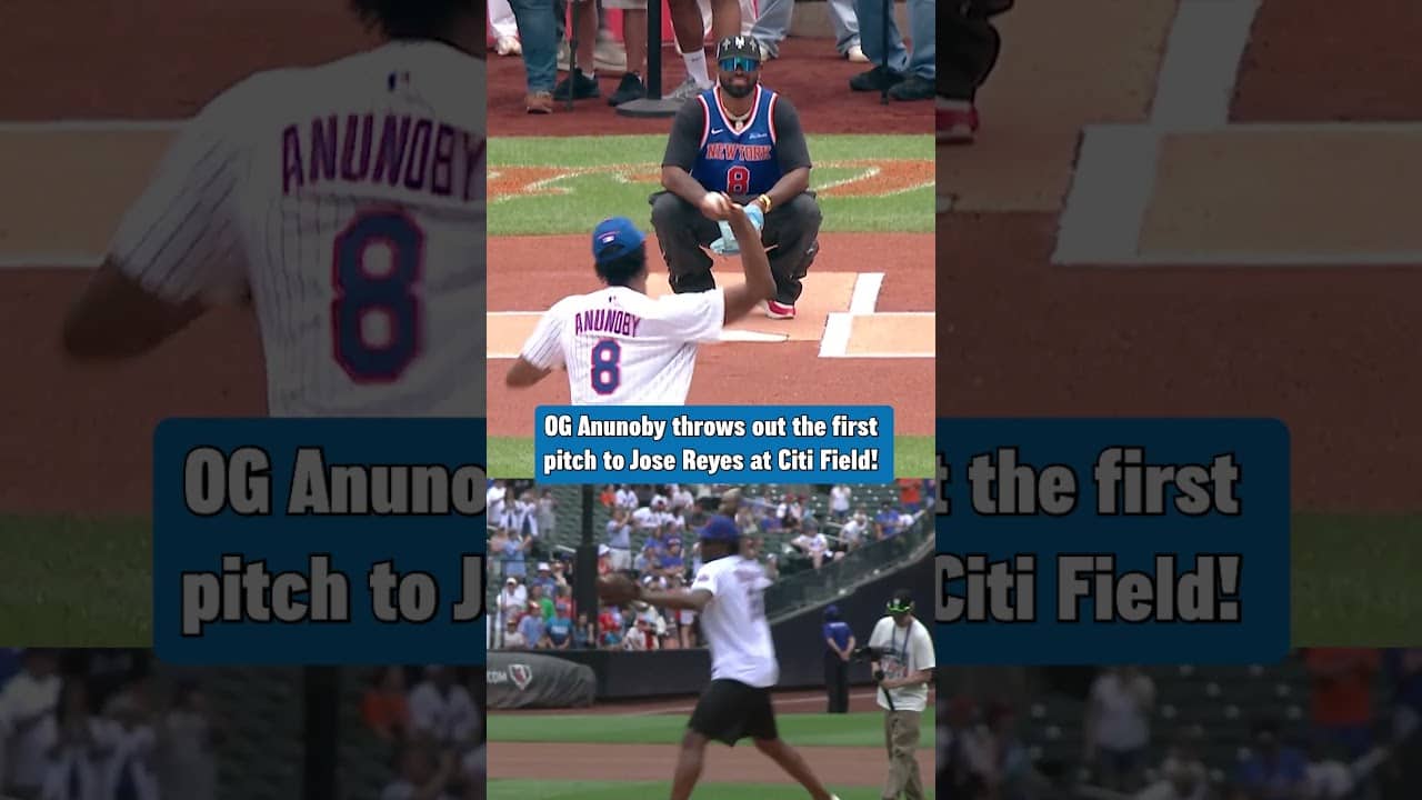 OG Anunoby throws out first pitch at Citi Field! ⚾