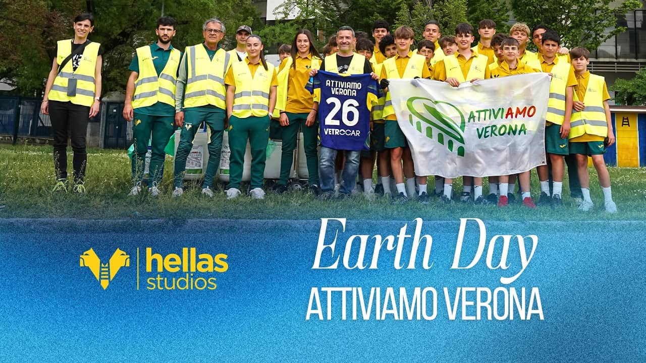 I giovani dell'Hellas Verona e AttiviAmo Verona insieme al Bentegodi per la tutela del territorio