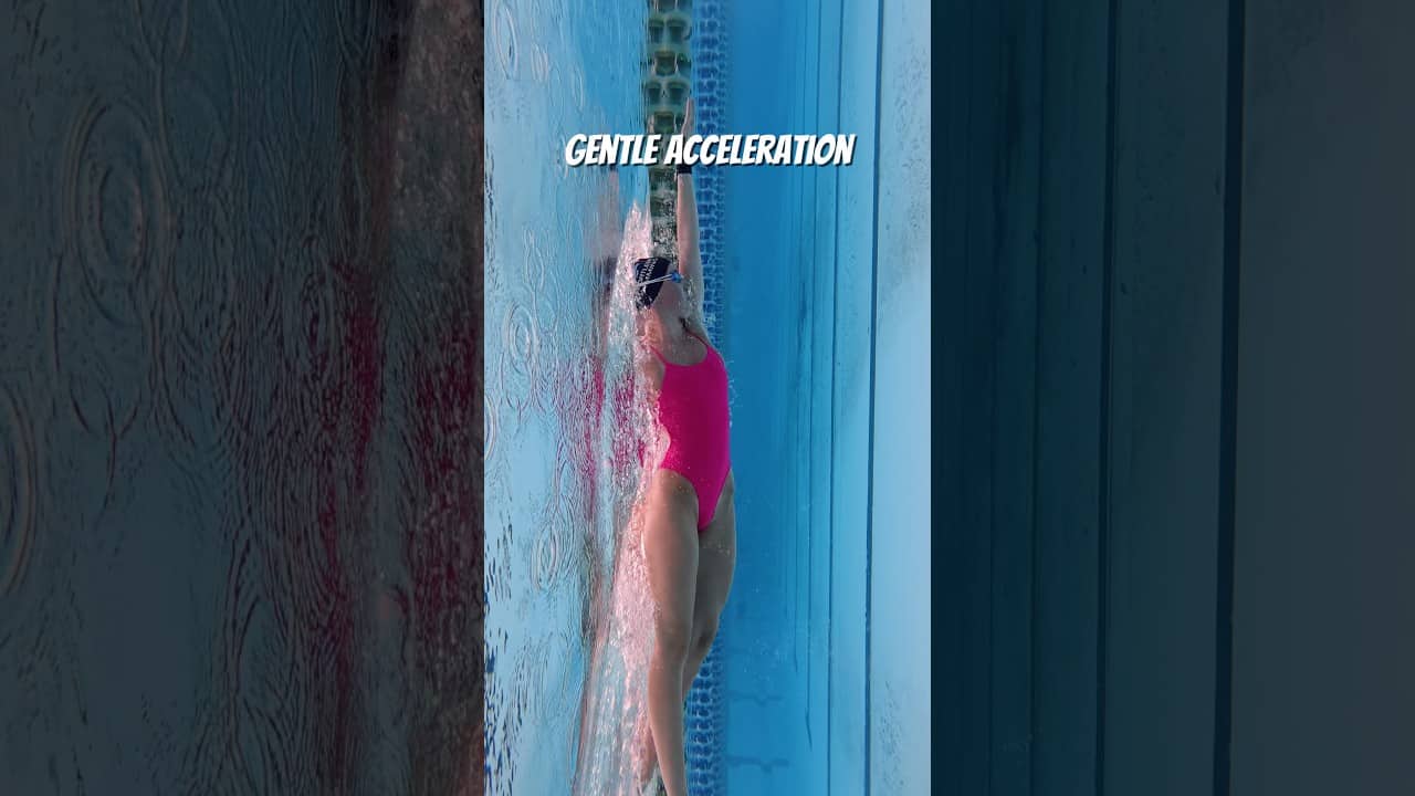 When swimming easy, aim for gentle acceleration with your arms through the pull.