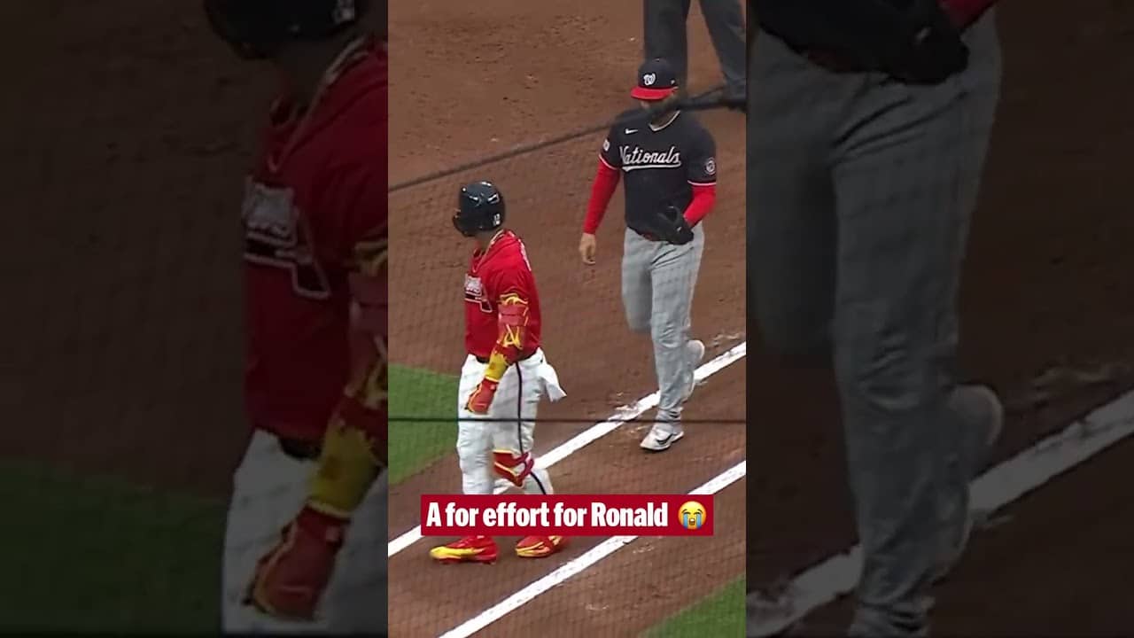 Ronald Acuña Jr. tried to get out of this one 🤣