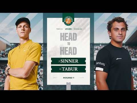 Sinner vs Tabur Round 1 Head to Head | Roland-Garros 2026